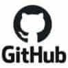 GitHub logo, black and white, featuring a stylized cat silhouette with the text "GitHub" below, 150x150 pixels.