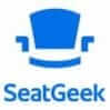 SeatGeek logo featuring a blue seat icon above the brand name, symbolizing ticket sales for events and entertainment.